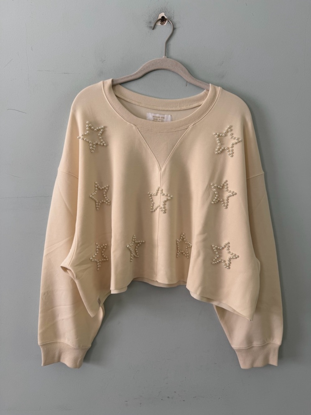 NWT Simply Southern Pearl Embellished Star Off White Sweatshirt + Skort Set - Picture 4 of 9